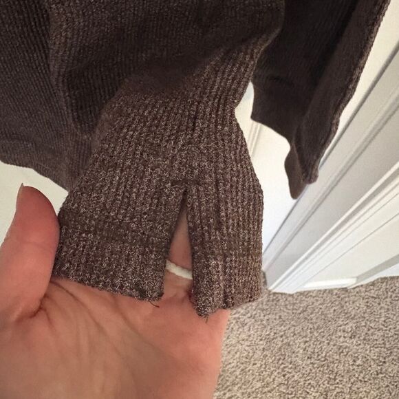 Mountain Ridge Ribbed Long Sleeve Shirt Brown XL - Picture 7 of 8